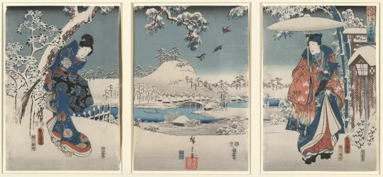 Amoureux dans un paysage d