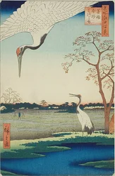Minowa, Kanasugi, Mikawashima, n° 102 de la série "Cent vues célèbres d