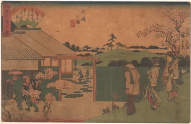 Vue de Mukojima, rocher plat