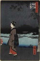 Vue nocturne du canal de Sanya, colline de Matsuchi, août 1857