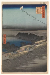 Digue de Nihon, Yoshiwara, de la série «Cent vues célèbres d