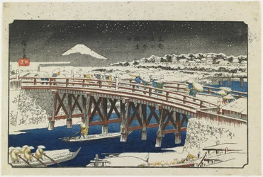 Pont Nihonbashi sous la neige, 1839-1842
