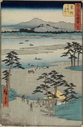 No.29 Ferry sur la rivière Tenryu, Mitsuke, juillet 1855