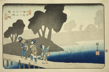 No. 37 : Miyanokoshi, de la série "Soixante-neuf stations du Kisokaido (Kisokaido rokujukyu tsugi no uchi)"
