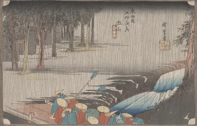 No. 50 « Tsuchiyama : Pluie de printemps » De 53 Stations du Tokaido, vers 1834