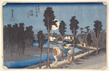 Numazu, crépuscule jaune de la série Cinquante-trois stations du Tokaido