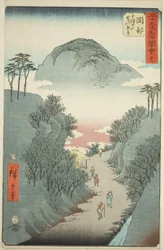 Okabe : Route étroite couverte de lierre au mont Utsu, n° 22 de la série "Sites célèbres des cinquante-trois stations"