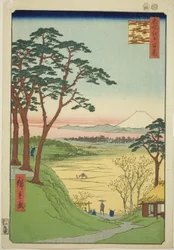 Maison de thé du vieil homme, Meguro (Meguro Jijigachaya), de la série "Cent vues célèbres d