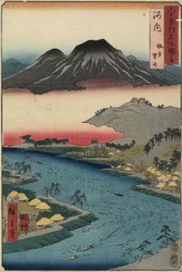 Mont Otoko-yama vu de Hirakata, Province de Kawachi, juillet 1853