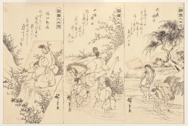 Croquis préparatoires pour la rivière Chofu Jewel à Musashi; La rivière Ide Jewel, 1838-43