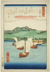 Voiles de retour à Yabase (Yabase kihan), de la série "Huit vues d