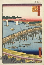 Le pont Ryōgoku et la grande berge du fleuve
