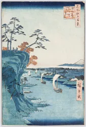 Le fleuve Tone à Konodai, planche 95 de la série : Cent vues célèbres d