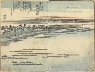 Plage de Samezu à O_mori, au sud de Shinagawa, c. 1850-1853