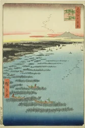 Côte de Samezu à Shinagawa Sud (Minami-Shinagawa Samezu kaigan), de la série "Cent vues célèbres d