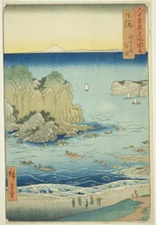 Province de Shimosa : Plage de Choshi sur la baie extérieure, de la série "Lieux célèbres des soixante et quelques provinces"