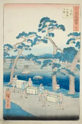 Shono : Site Ancien du Tertre Shiratori, no. 46 de la série "Vues Célèbres des Cinquante-trois Stations"