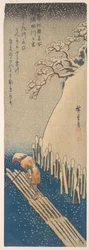 Schnee am Sumida-Fluss