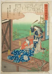 Soga sur Goro admonesté par sa mère, de la série "Conte illustré des frères Soga (Soga monogatari zue)"