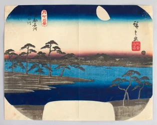 La rivière Sumida, un fleuve célèbre de la capitale orientale, de la série « Trois vues au clair de lune »