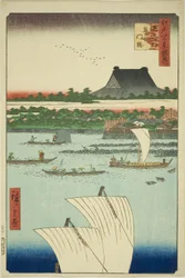 Teppozu et le temple Tsukiji Honganji (Teppozu Tsukiji Monzeki), de la série "Supplément aux Cent Vues Célèbres d