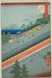 La salle des trente-trois baies de Fukagawa (Fukagawa Sanjusangendo), n° 69 de la série "Cent vues célèbres d