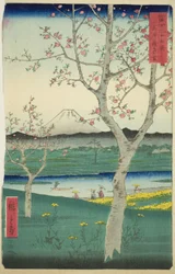 Les environs de Koshigaya dans la province de Musashi, de la série "Trente-six vues du mont Fuji"