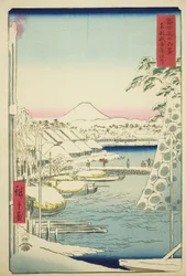 La rive à Sukiya dans la capitale orientale (Toto Sukiyagashi), de la série "Trente-six vues du mont Fuji (Fuji sanjurokkei)"