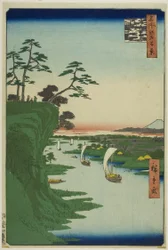 Vue de Konodai et de la rivière Tone (Konodai Tonegawa fukei), tirée de la série "Cent vues célèbres d