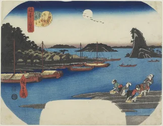 Saule près de la banque Nihon-zutsumi, Shin-Yoshiwara, novembre 1853