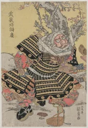 Musashibo Benkei agenouillé près d
