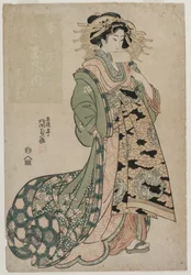 La courtisane Shiratama du Tamaya, début des années 1810
