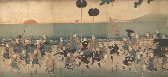 Garçons jouant une procession de Daimyo, 19ème siècle