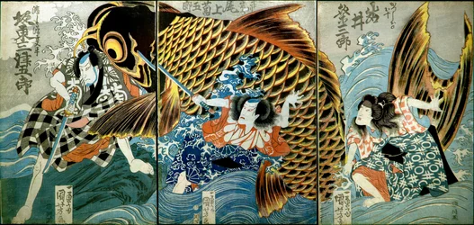 Iwai Kumesaburō II en tant que Katsushika no Ojū