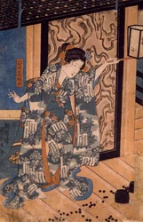 Nareginu, fille de Mikawa no Zenji, par Utagawa Kuniyoshi