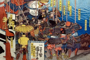 Takeda Shingen écrase les forces de Suwa Yorishige, c.1850-51