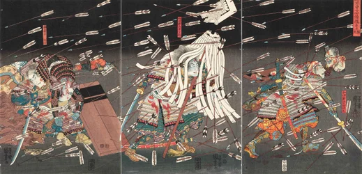 La dernière résistance des Kusunoki à Shijonawate, c.1851