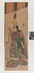 Sans titre; titre donné : Shirabyōshi sous le sudare (Sudare shita no shirabyōshi), vers 1840