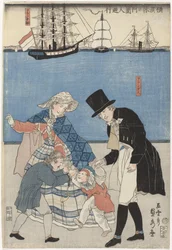 Hollandais en promenade un jour de congé à Yokohama (Yokohama kyujitsu Oranda-jin yuko)