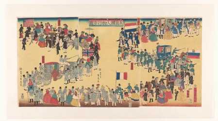 Cortège de personnes des Cinq Pays