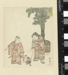 Deux garçons avec chien