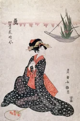 Fleurs des quatre saisons, style ukiyo-e, Japon, Civilisation japonaise
