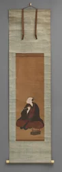 Peinture en rouleau avec figure assise