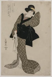 Segawa Roko en tant que femme de Hachizo Ohatsu, vers 1805