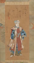 Bando Mitsugoro II en tant que Shinbei dans la pièce de Kabuki Sukeroku, fin 18ème-début 19ème siècle