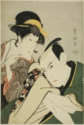 Ichikawa Yaozo III dans le rôle de Takebe Genzo et Iwai Kiyotaro dans le rôle de Tonami
