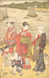 Femmes à la plage de Takanawa, vers 1790