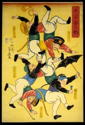 Cinq Hommes Faisant le Travail de Dix Corps (Gonin jushin no hataraki)