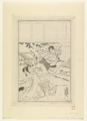 Homme sur le point de décapiter une femme