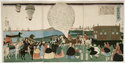 Montgolfière en Amérique, pub. 1865